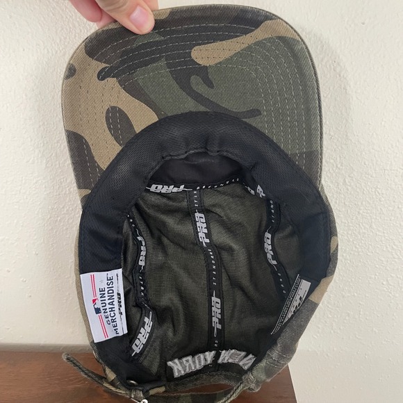 NY New York Yankees Camo Hat Pro Standard Adjustable 5 Panel Poly Cap Camouflage - Picture 6 of 10